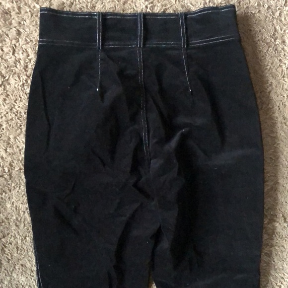 Urban Outfitters Black Velvet White Top Stitching Utility High Rise Pants 8 - Picture 5 of 9